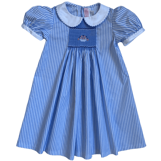 Smocked Striped Basket Dress