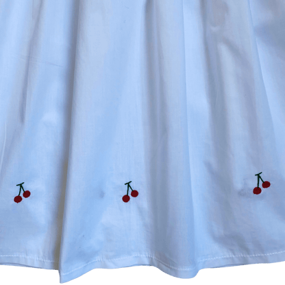 Smocked White Cherry Dress