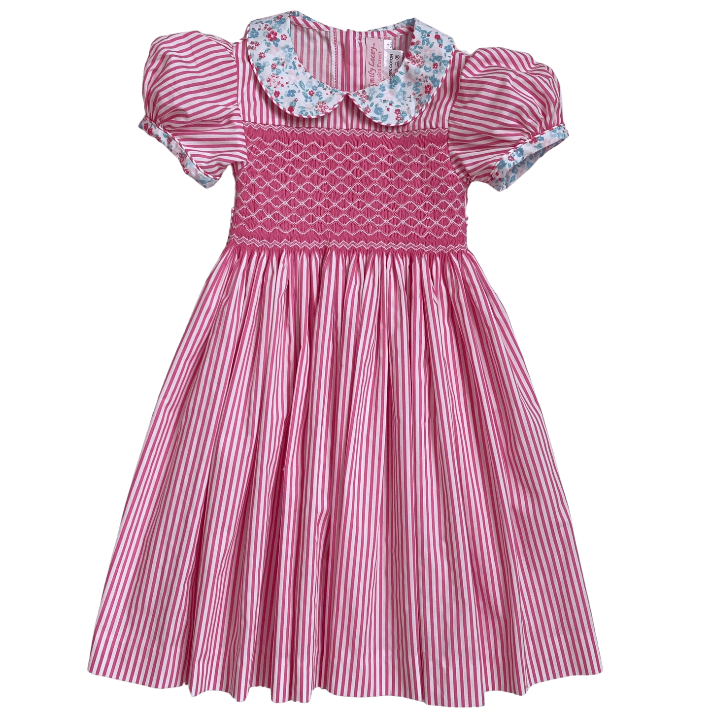 Smocked Pink Lattice Dress