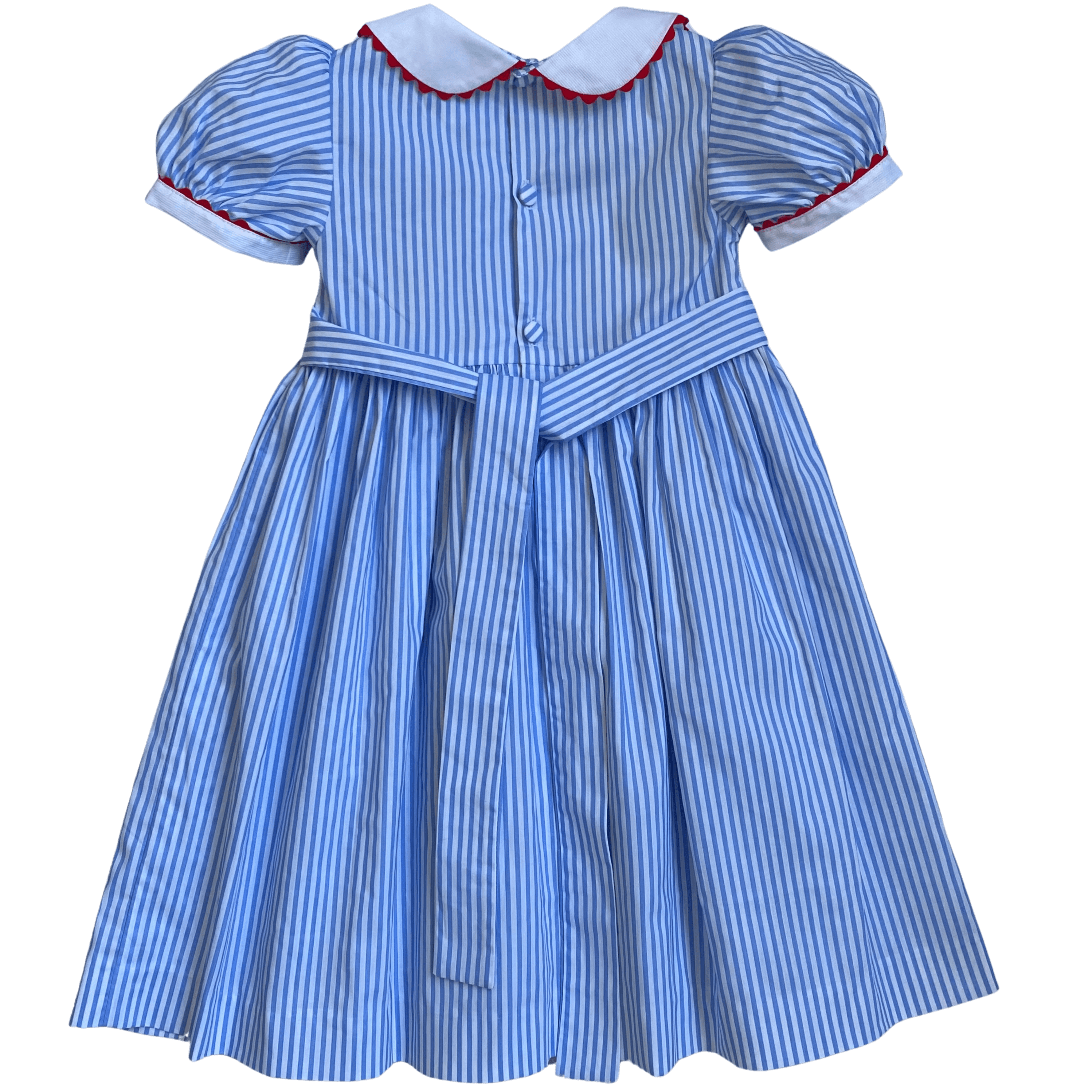 Smocked Striped Cherry Dress | Artisanal Elegance