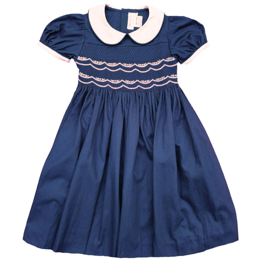 Smocked Navy Garland Dress