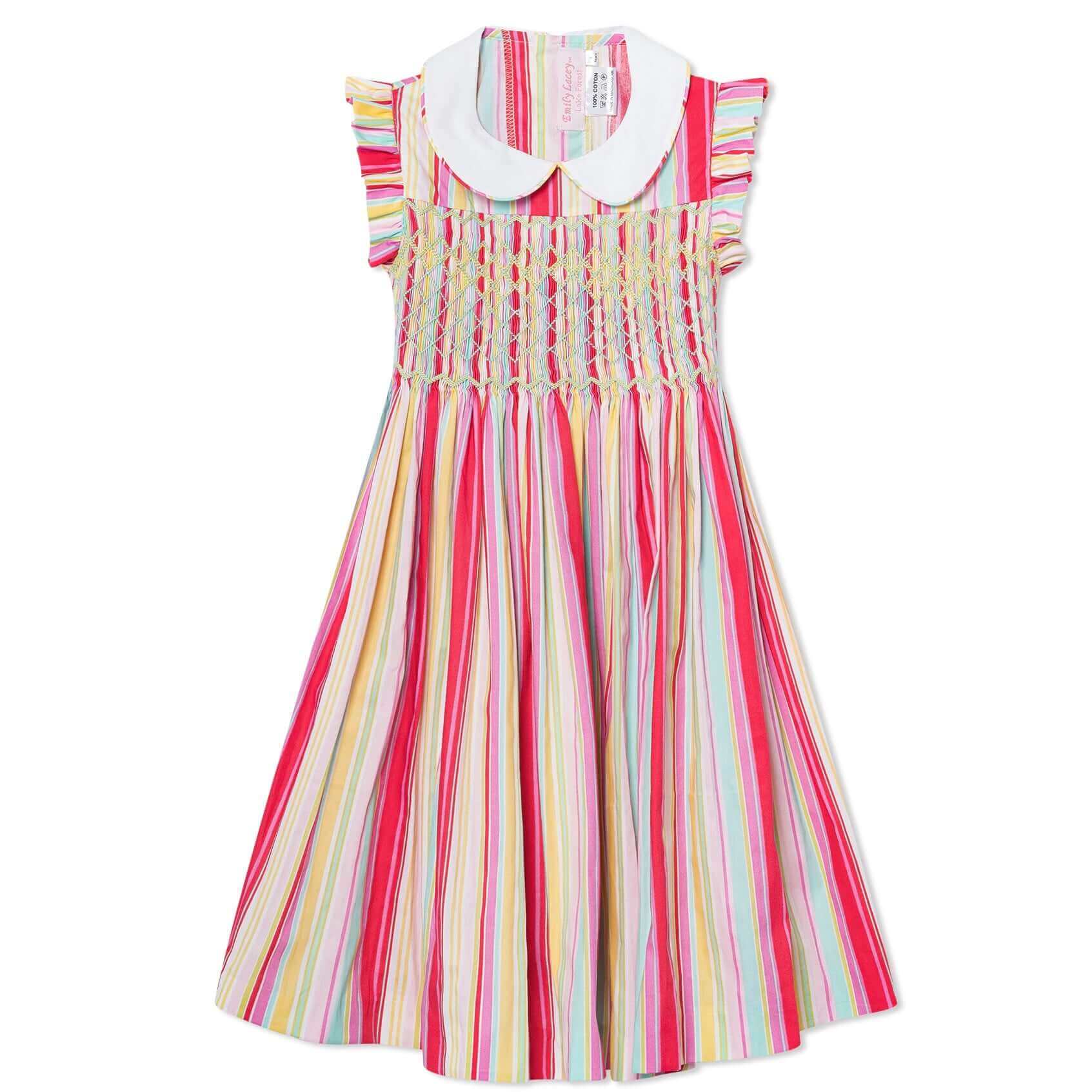 Smocked Spring Stripe Dress