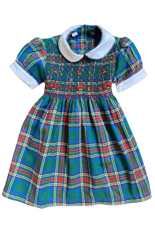 SAMPLE Smocked Flannel Plaid Dress (12M-8)