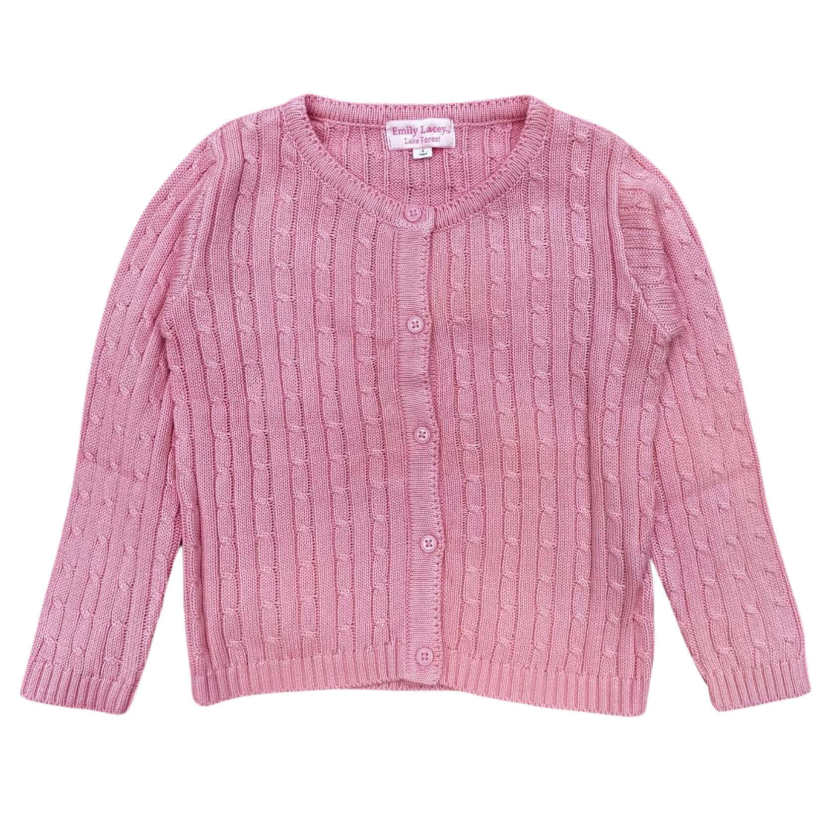 Exclusively Misook Cardigan Sweater Petite Large PL Pink shops Cable Knit