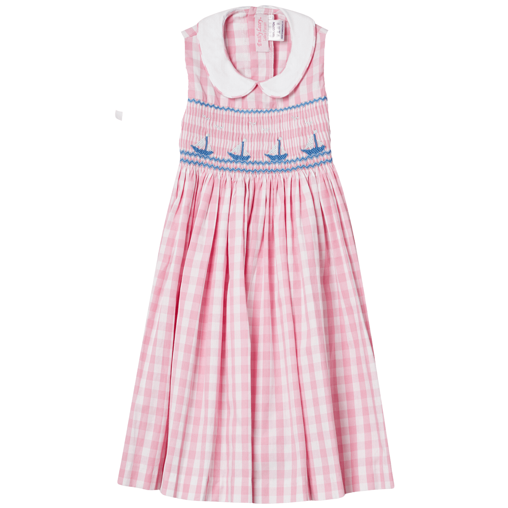 Smocked Pink Sailboat Dress