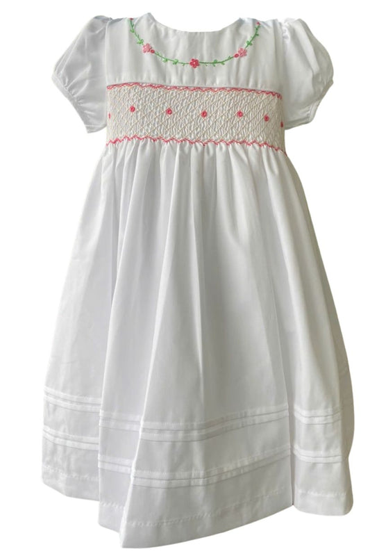 SAMPLE Smocked White Dress (4, 5)